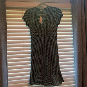 Textured green and white dress